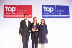 David Plink CEO Top Employer Institute,  Joanna Augustynowicz i Edyta Smulska, DHL Express.
