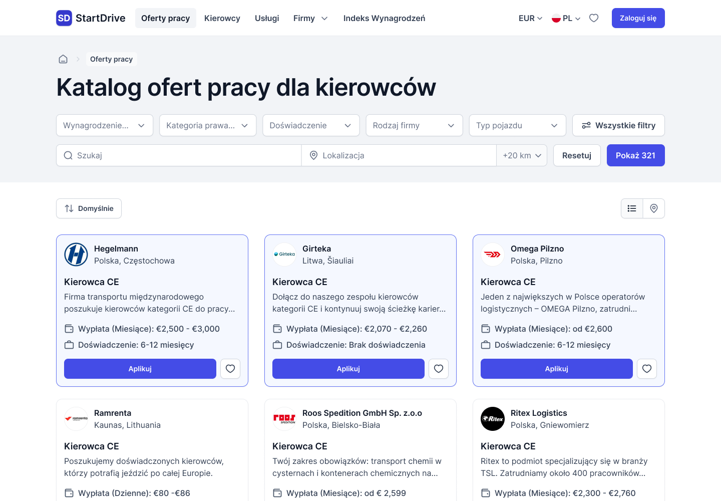 Katalog ofert pracy