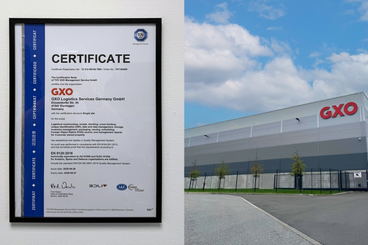 Nowoczesne centrum logistyczne GXO uzyskało certyfikat lotniczy