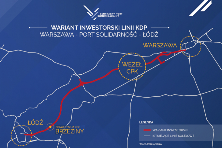 Spółka CPK ogłasza wariant inwestorski odcinka Warszawa-Łódź po roku od rozpoczęcia prac