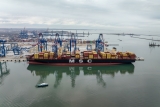 Pierwszy testowy statek oceaniczny przy nabrzeżu T3 w Baltic Hub